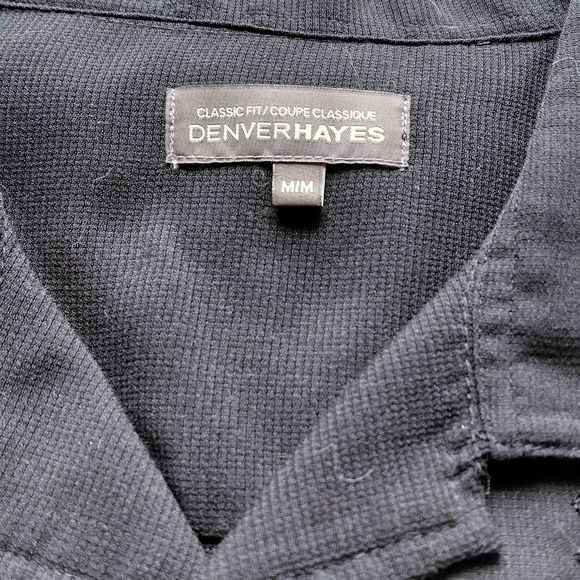 Denver Hayes Black Embroidered Casual Button Down Shirt - Picture 4 of 6